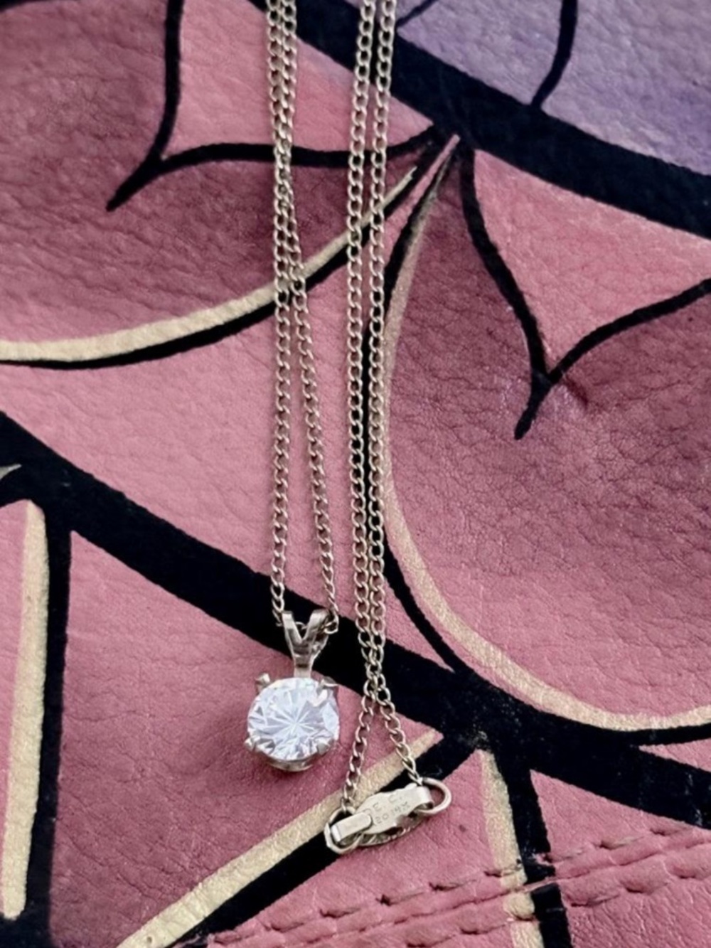 14K Gold Filled Cubic Zirconia Pendant Necklace | 16" Chain | CZ Solitaire